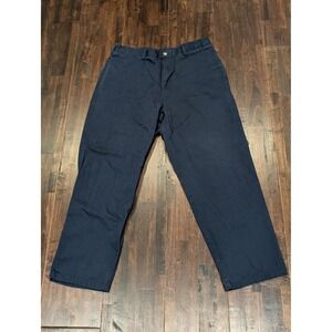 CHERESKIN Pants M ens 36x30 Navy Blue 100% Cotton Chino Twill Flat Front Casual